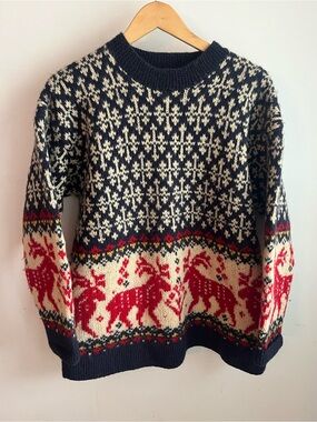Vintage Fair Isle Eddie Bauer Nordic 100% Wool Sweater Women’s M